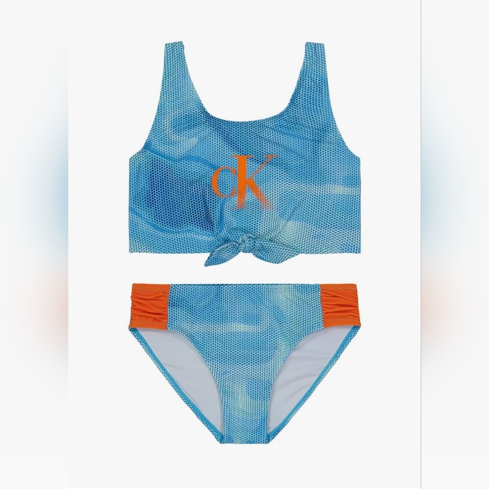 🐳CALVIN KLEIN GIRLS 2 PIECE SWIMSUIT SIZE M 8/10